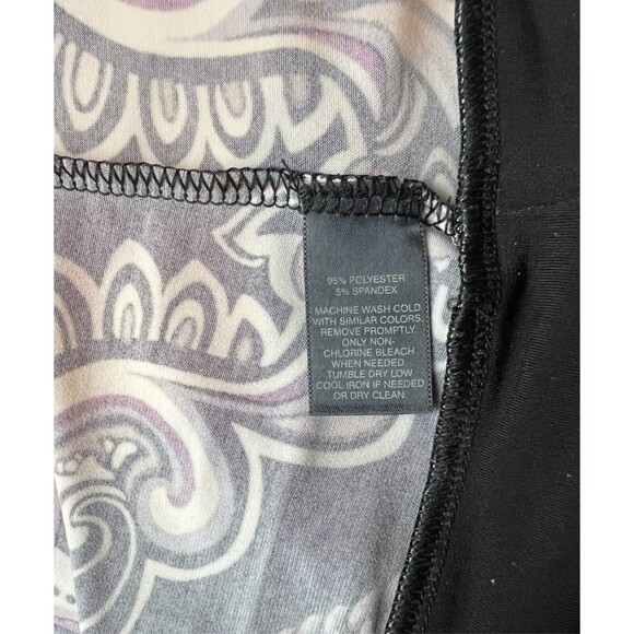 WHBM Black Paisley Print 3/4-Sleeve Flounce Jersey Dress Size M Shift Dress - Picture 6 of 7